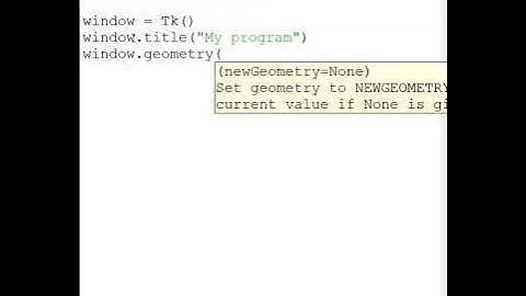 2 Tkinter: First window