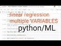 Multiple variables linearregression  machine learning tutorial using python