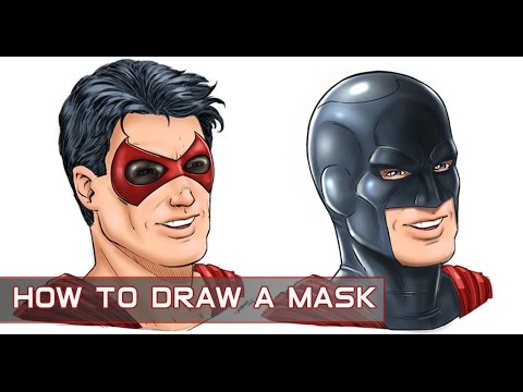 How to Draw - A Superhero Mask in Sketchbook Pro 8 - YouTube