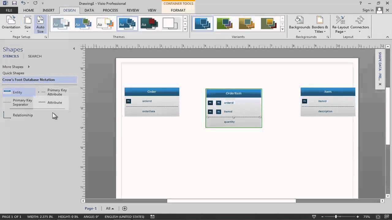 Data Modeling In Visio 13 Youtube