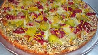 #cornedbeef#swiss#pickles#mustard#pizza