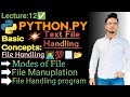 File Handling📃 | Text File | opening Modes Manuplation in file | beginners to pro | Sucess💯 🚀