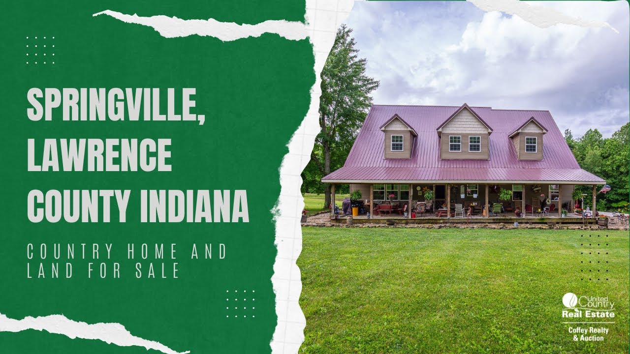 Country Home and Land for Sale in Springville, Lawrence County Indiana