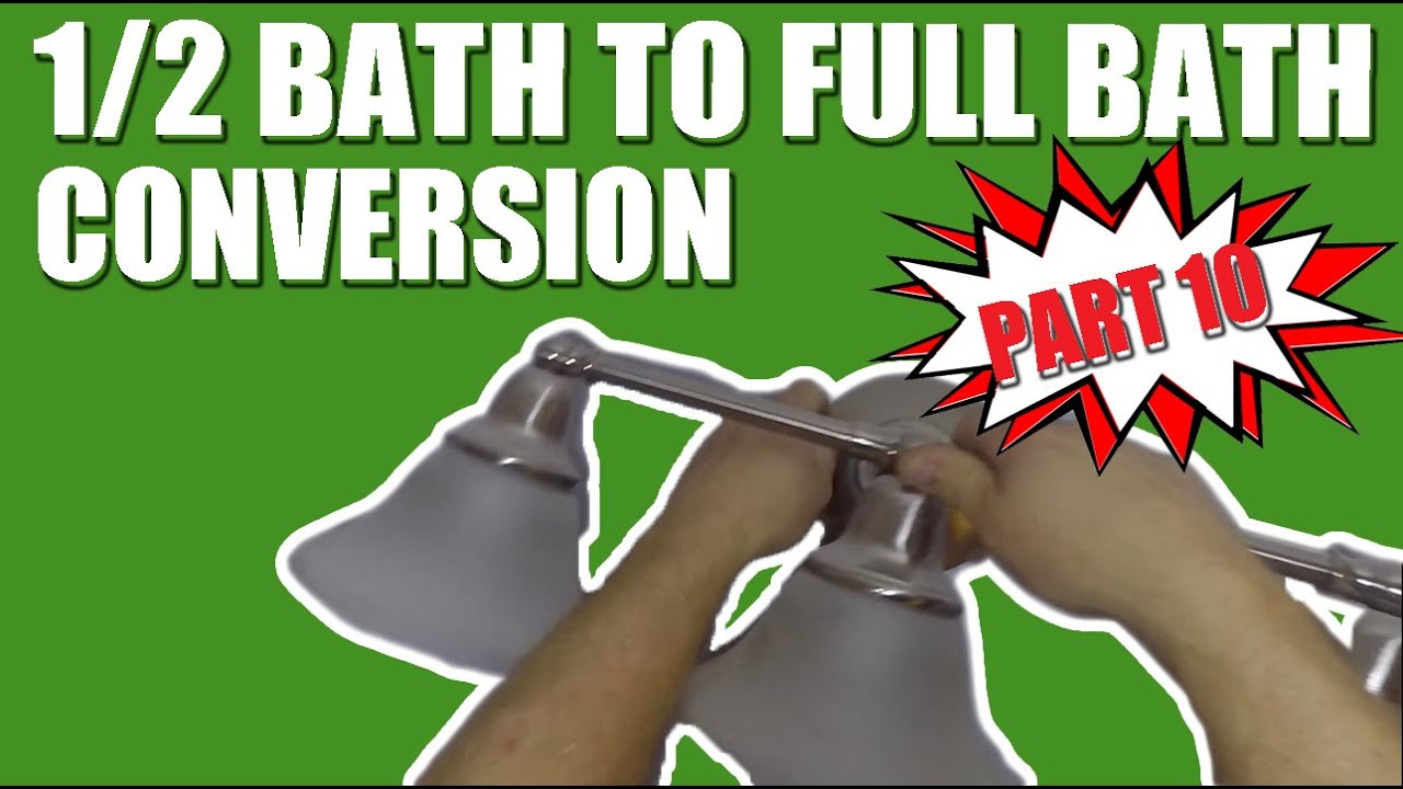 Converting a 1/2 Bath to a Full Bath Part 10 YouTube
