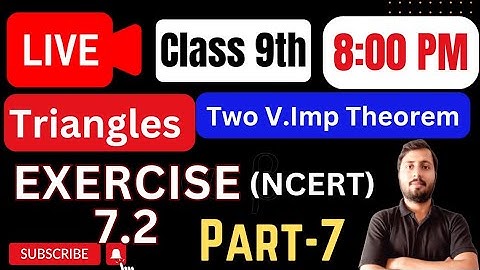 Triangles - Exercise 7.2 (Q1 - Q8) NCERT Solutions |Class 9 Maths Chapter 7 @Mathelogy by Rajeev Sir