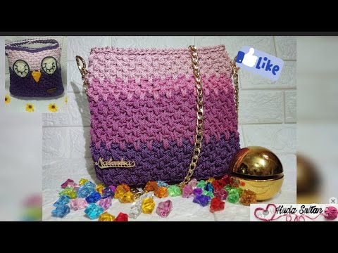 شنطة بسيطة بواقي الخيوط غرزة الحشو العميق