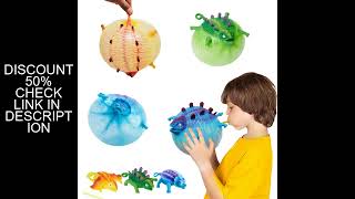 3PCS Kids Funny Dinosaur Animals Inflate Vent Balls Toy Squeeze Soft Ball Balloon Fidget Party Sport screenshot 5
