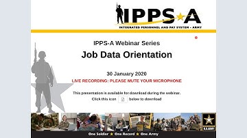 IPPS-A Webinar: Job Data Orientation