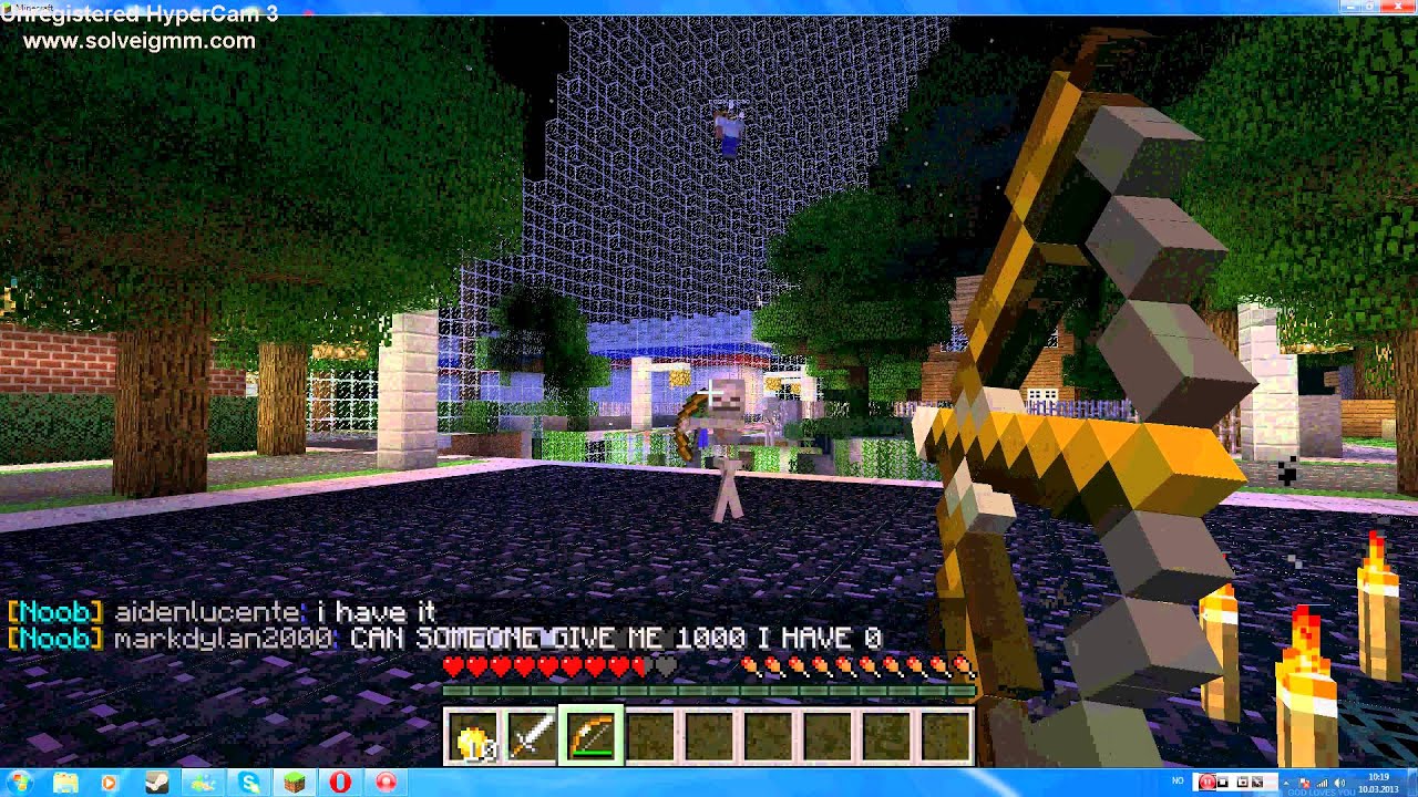 minecraft pvping and hacker found! - YouTube