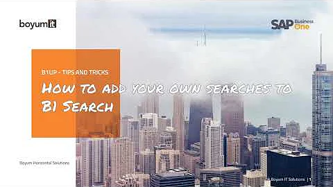 B1UP Tip: How to add your own searches to B1 Search