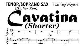 Cavatina Tenor Soprano Sax Higher Key Shorter Sheet Music Backing Track Partitura Stanley Myers