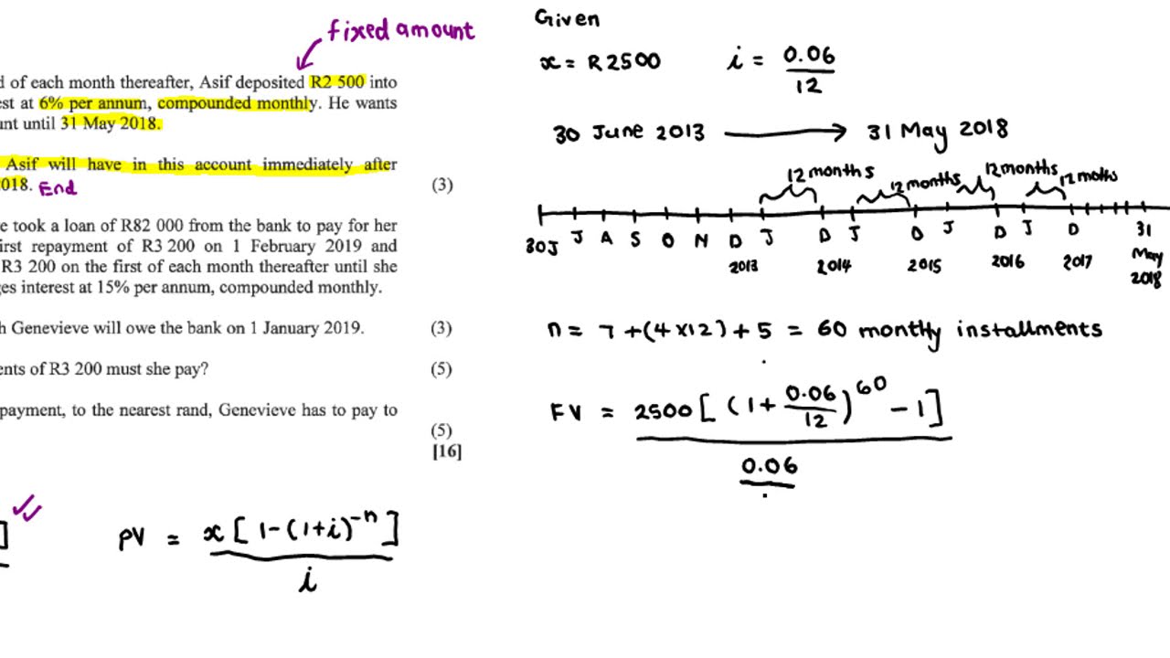 Grade 12 Financial Maths Past Exam Question 7 Feb-March 2018| NTE - YouTube