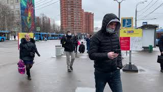 22 03 2021 Снегопад у метро Новые черемушки