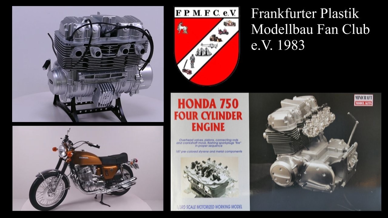 オートバイ・バイク HONDA 750 FOUR CYLINDER ENGINE 1/3 MINICRAFT Honda Motor 750 Four 1/3 - YouTube