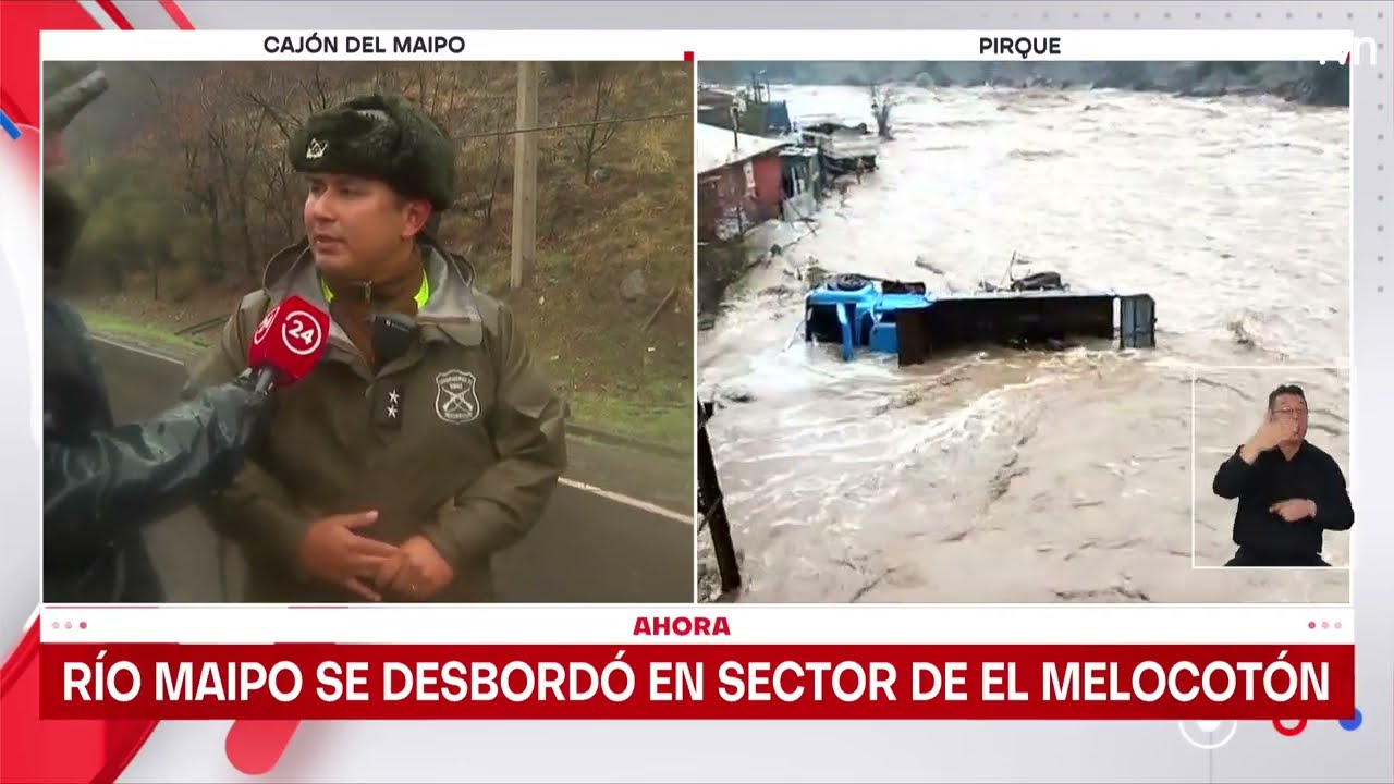 Río Maipo se desbordó en sector de El Melocotón