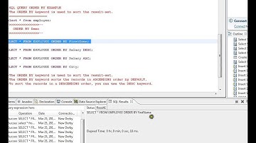 SQL ORDERBY DESC QUERY DEMO