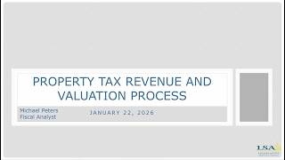 Dollars and Doughnuts — Property Tax Revenue and Valuation Process — January, 2026