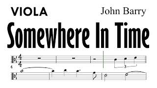 SOMEWHERE IN TIME Viola Sheet Music Backing Track Partitura John Barry