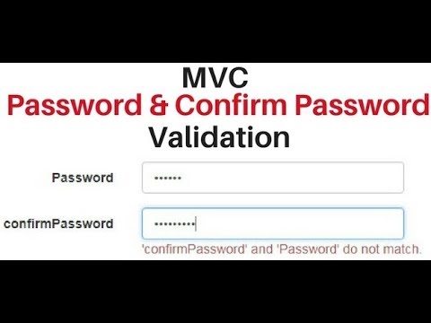 Mvc Validation Data Annotations Compare Password Attribute Youtube