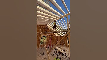Cathedral ceiling #construction #framing #houseconstruction #woodframing #workflow #howto #shorts ￼