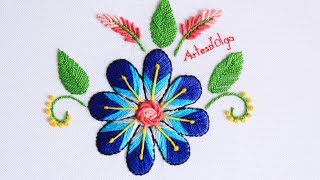 Mexican Embroidery: Fishbone Stitch Flower | Artesd’Olga