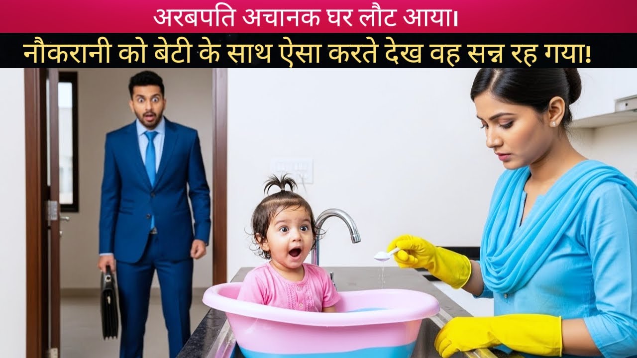 अरबपति अचानक घर लौटा… और नौकरानी को बेटी के साथ ऐसा करते देख सन्न रह गया!