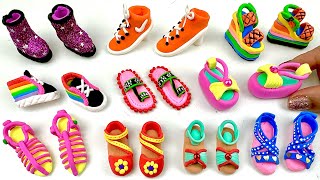 DIY How to Make Polymer Clay Miniature Doll Shoes | DIY Miniature Footwear | #Dolliyon