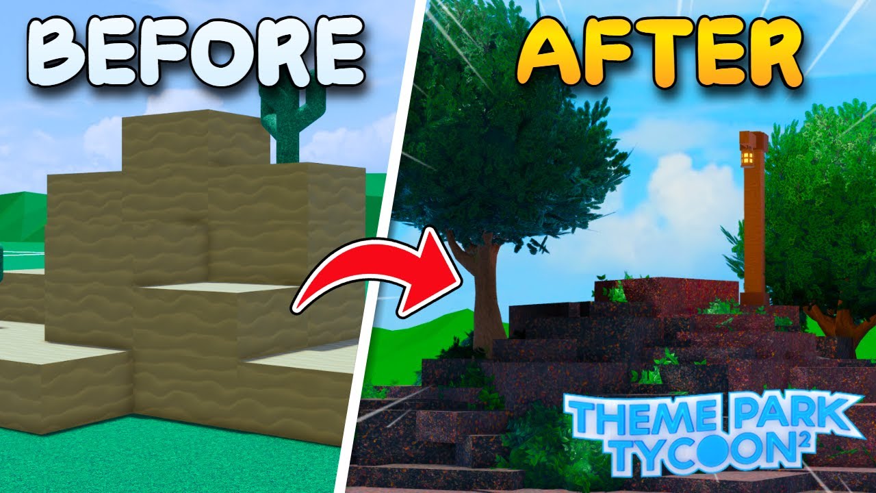 How to Build CUSTOM Terrain in Theme Park Tycoon 2! | Beginners Guide ...