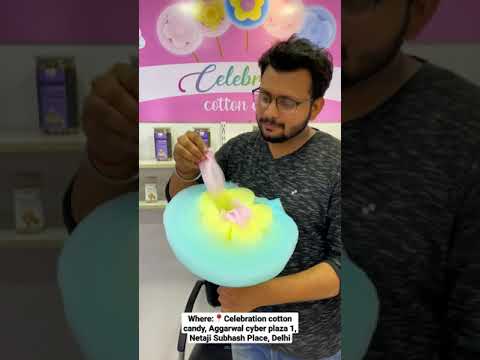 India's first automatic cotton candy machine | West Delhi #shorts #delhistreetfood