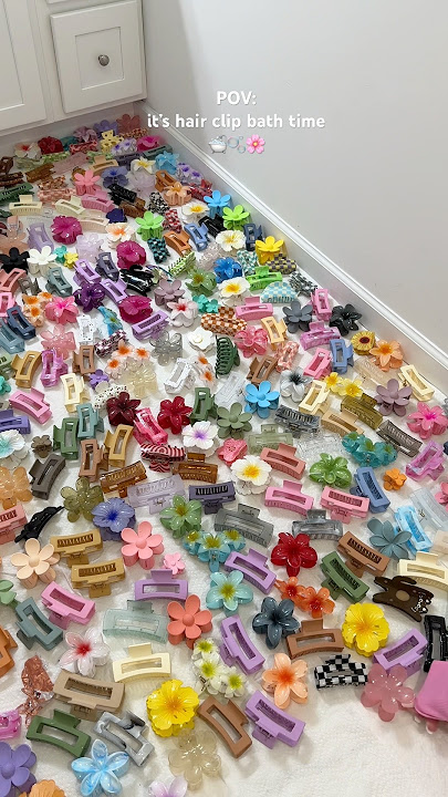 wash my hair clips with me ##cleaninghacks #cleaning #hairstyle #asmrsounds #viral #shorts