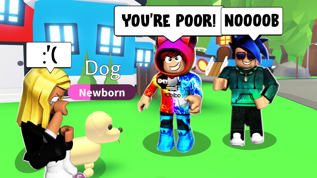 Toxic Rich Kids Bully Poor Girl Until She Cries Roblox Adopt Me Youtube - poor girl roblox