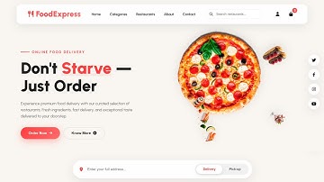 Animated Food Delivery Website UI — Modern HTML CSS JavaScript Full Frontend Project