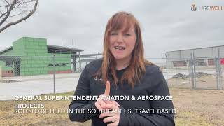 General Superintendent, Preconstruction Director - General Contracting (Aviation/Aerospace)
