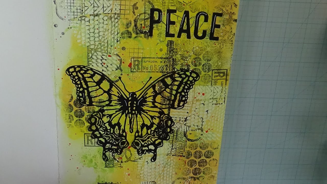 Mixed Media Art Journal Page | Big Butterfly - YouTube