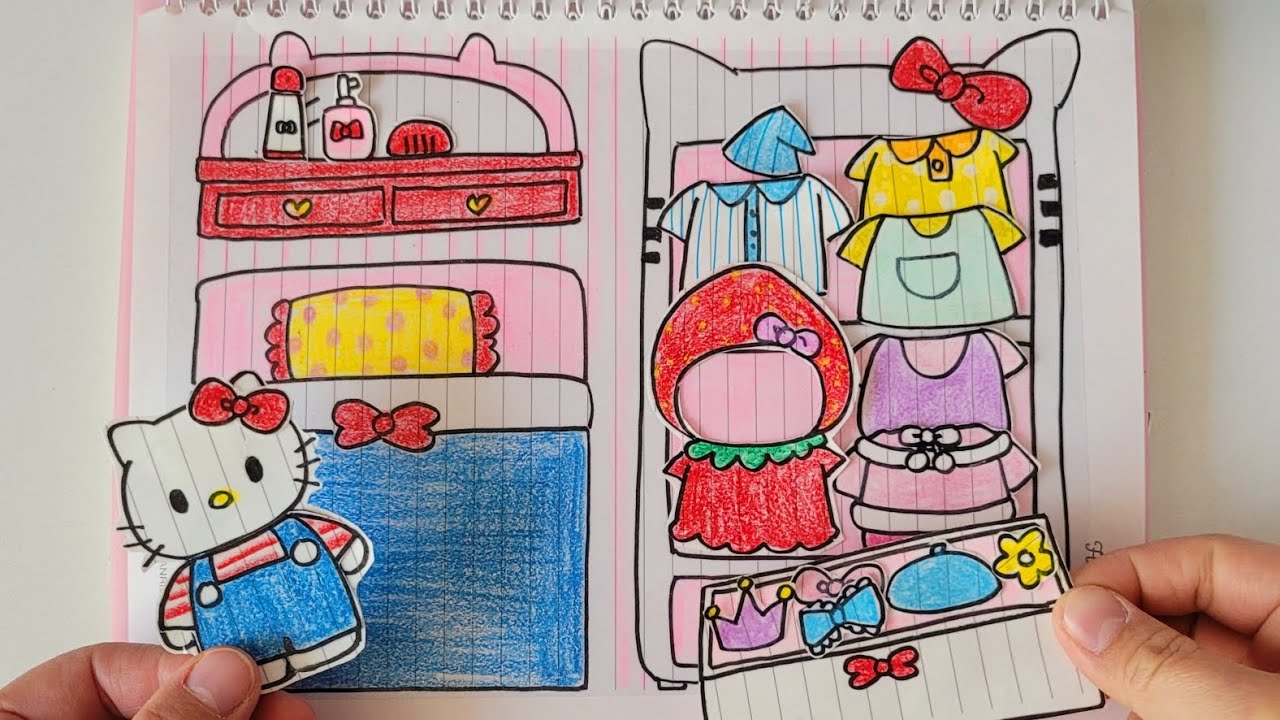 🎀paperdiy🎀 Hello Kitty Closet 😽 헬로키티의 옷장 종이놀이