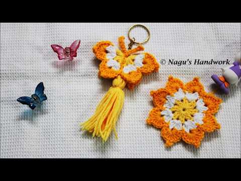 Easy Crochet Butterfly Keychain Tutorial for Beginners-Crochet Keychain Ideas-Butterfly Keychain DIY