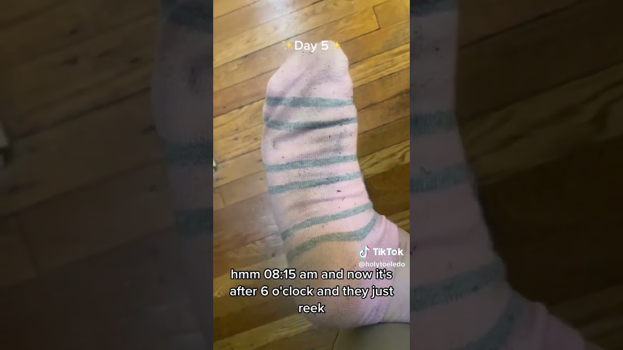 Girl Wore The Same Pink Socks For 5 Days - Shows How Dirty They Are  Talks About How Bad They Smell!