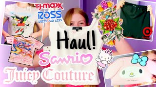 TJ MAXX, TARGET, AND ROSS TRY ON HAUL! ♡ (Juicy Couture, Ed Hardy, and Sanrio finds!)