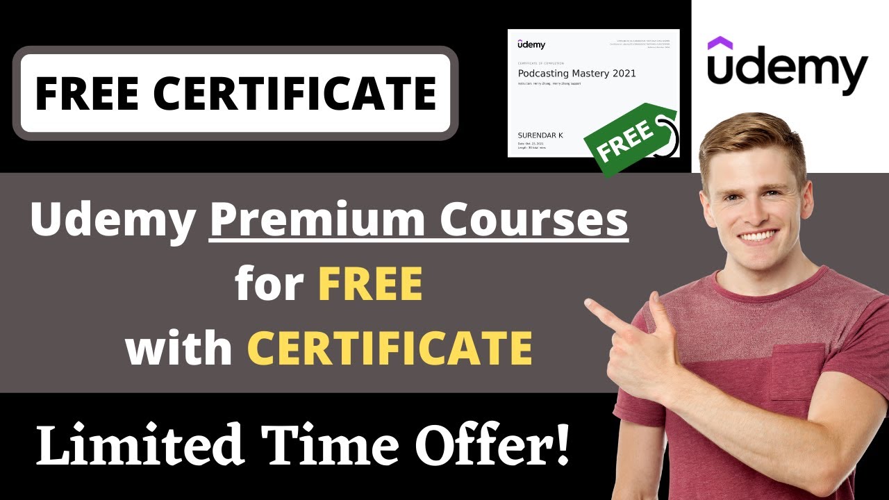 Udemy Free Courses with Free Certificate | Udemy Coupon Code 2022 - YouTube