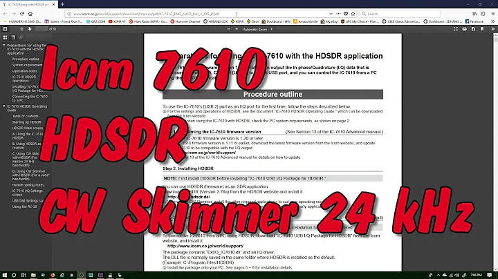 CW Skimmer How To With the Icom 7610 and HDSDR
