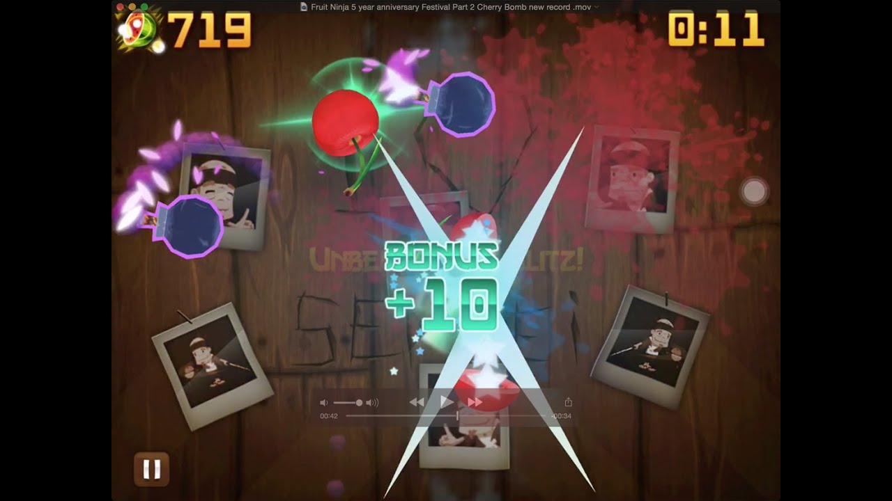 Fruit Ninja 5 year anniversary Festival Part 6 Cherry Bomb new record