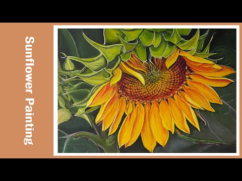 Sunflower Painting easy -해바라기그리기 -아크릴화-꽃그림-해바라기그림 (셀프인테리어그림액자)해바라기-해바라기액자-sunflower acrylic painting