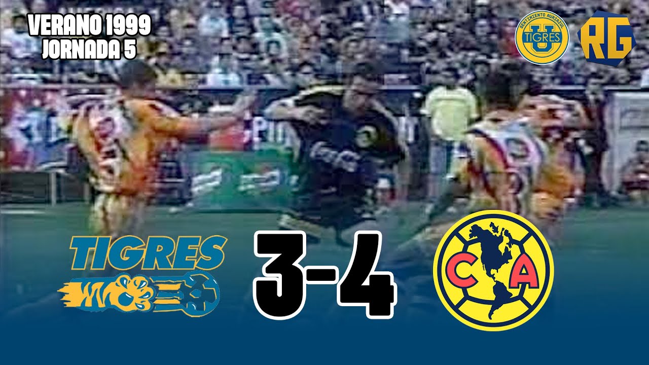 TIGRES 3-4 AMÉRICA | J5 Verano 1999 Liga Mx | GOLES de CLAUDIO NUÑEZ