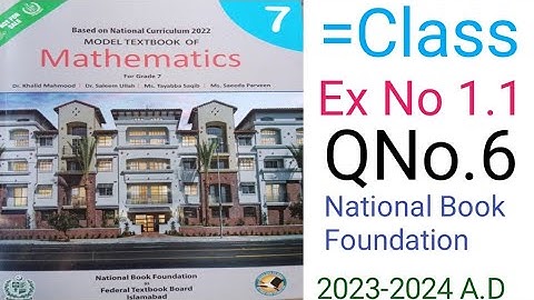 Mathematic Class 7 Exercise 1.1 Question No 6 National Book Foundational