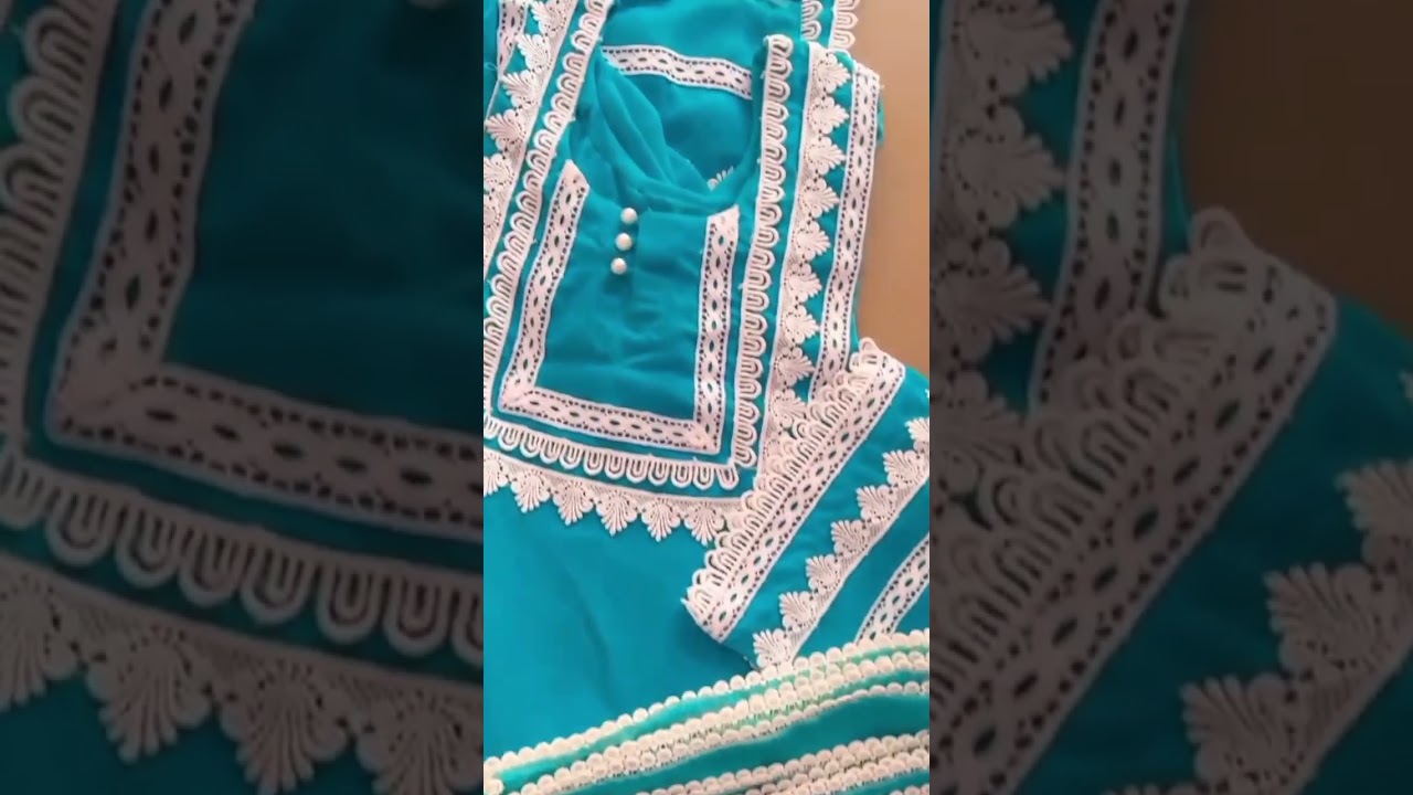 ✨ Elegant Kurti Set with White Lace | Trending Ethnic Look 2025 