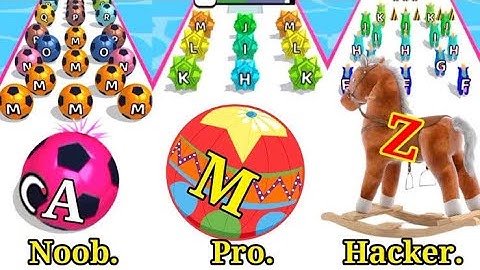 AZ Run - 2048 ABC Runner - ball run 2048 gameplay All Max Levels