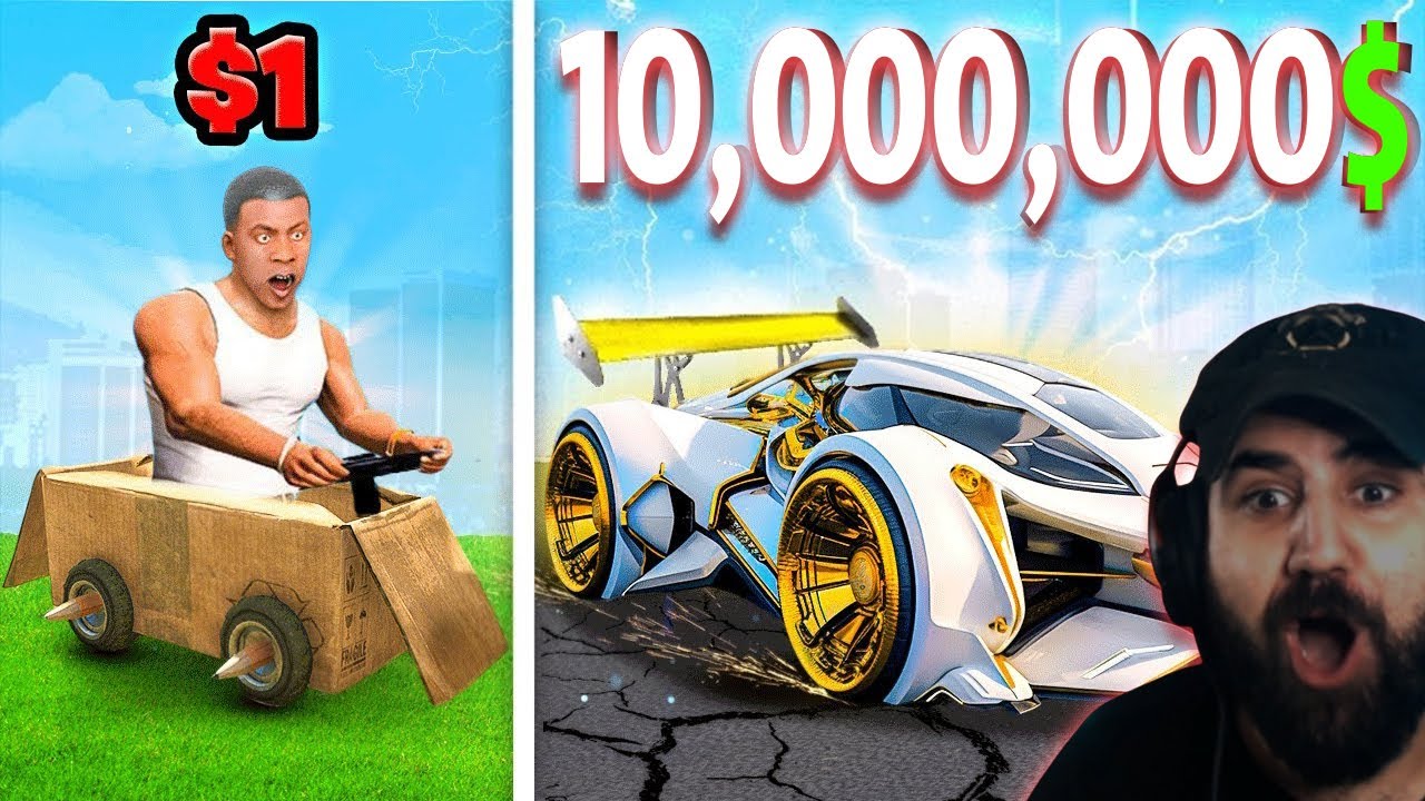 Gta5 1$ vs 10,000,000$ Car   ! فرانکلین هەرزانترین بۆ گرانبەهاترین سەیارە دەدۆزێتەوە
