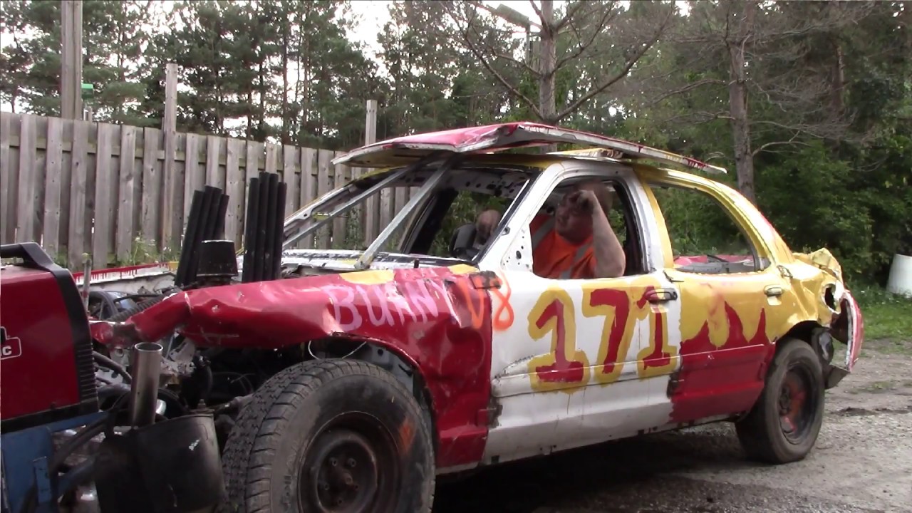 2007 crown vic p71 demolition derby aftermath project burn barrel YouTube
