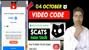 CATS How To Make 10x on Crypto part 1+2 & Part 2 Code || CATS Video Code |Cats Video Task Answer