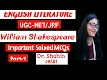 William Shakespeare solved MCQs for Exam. #ugcnetenglishliterature #english #englishmcqs #net
